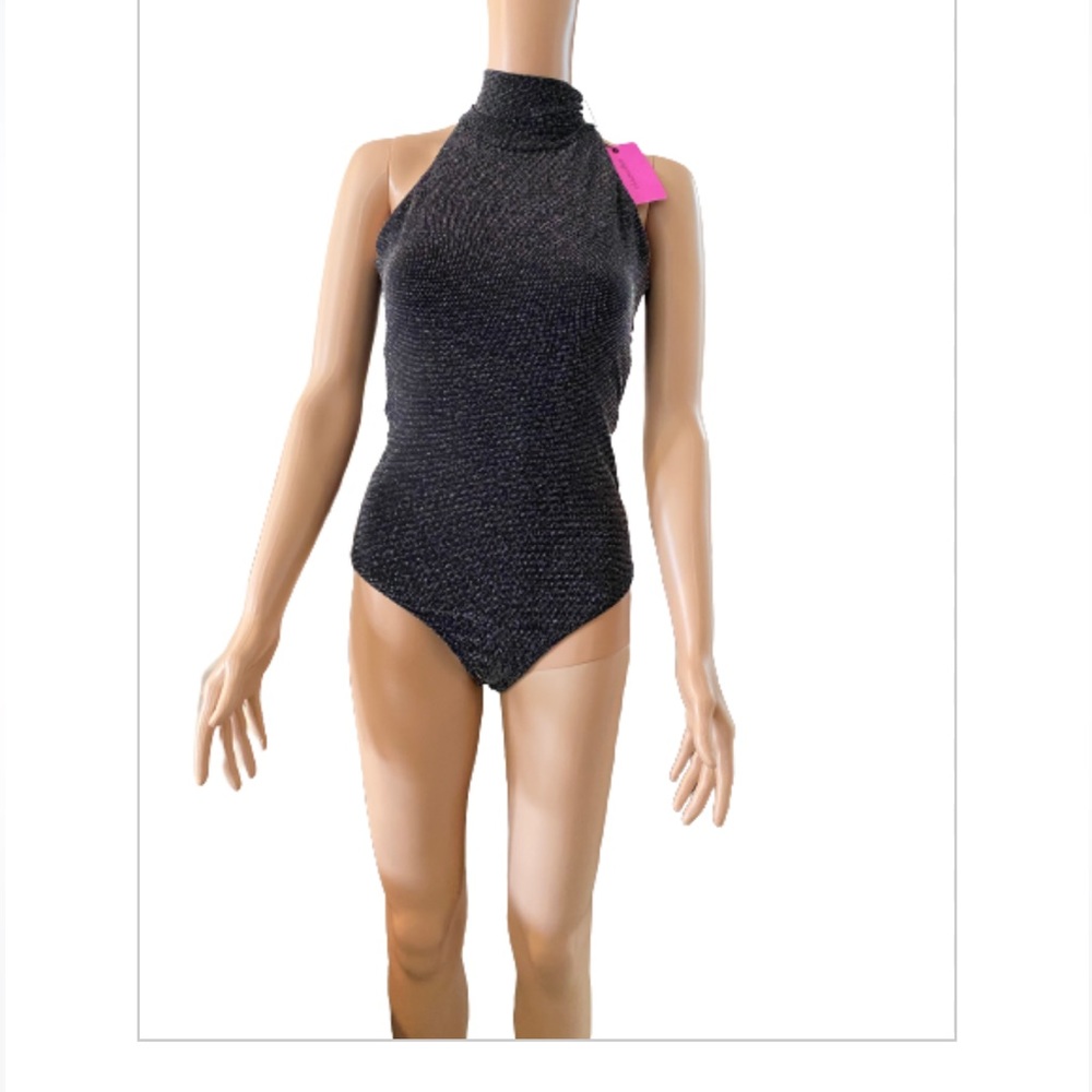 Alix NYC Bentley Bodysuit, black and silver size medium
